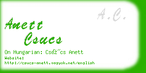 anett csucs business card